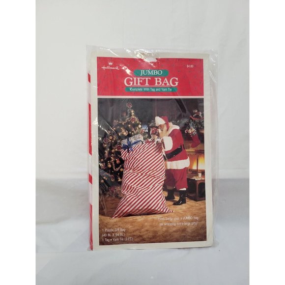 Hallmark Holiday Vintage Hallmark Jumbo Striped Christmas Gift Bag